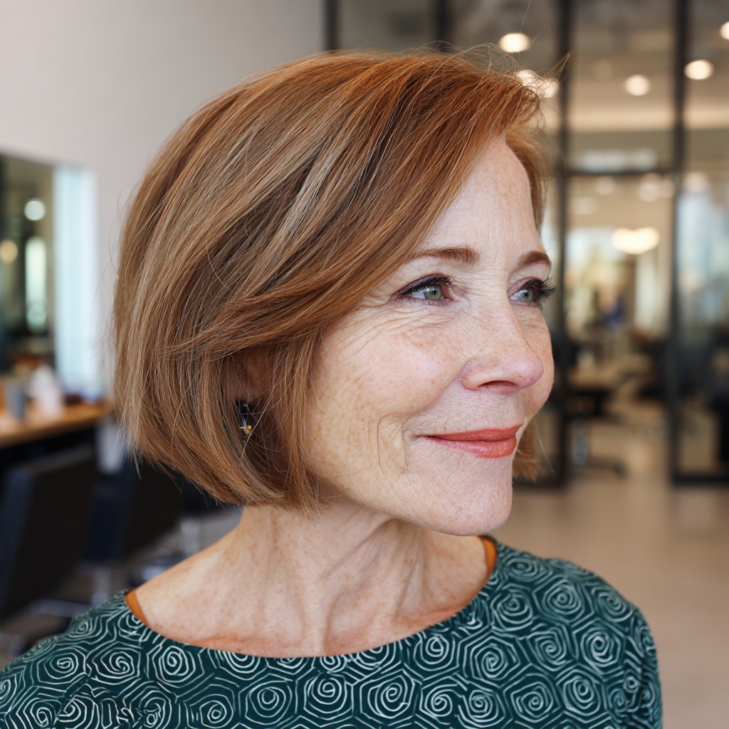 Chic Light Copper Bob with Subtle Layers