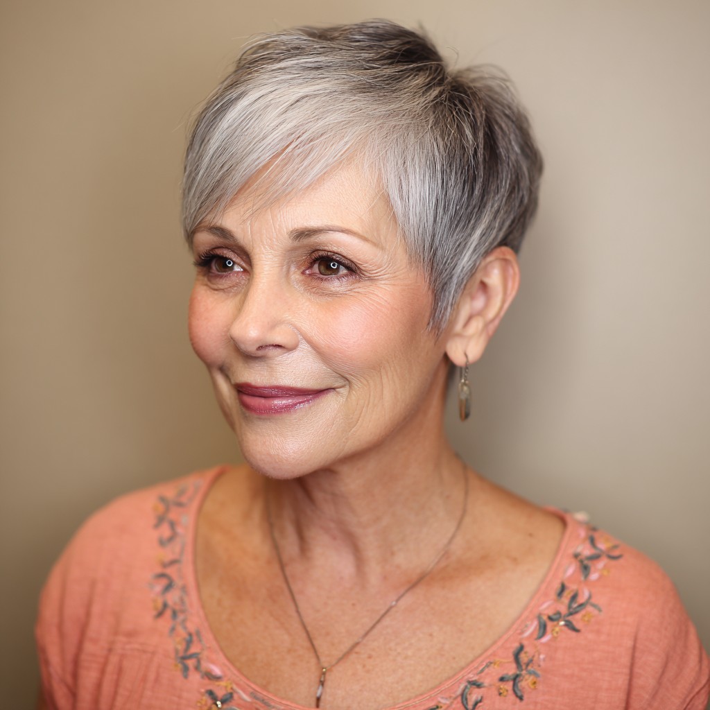 Chic Silver Pixie with Textured Layers