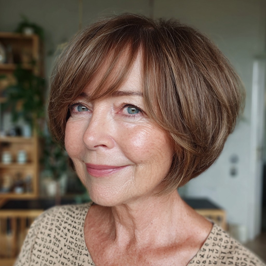 Chic Soft Bob with Subtle Layered Bangs