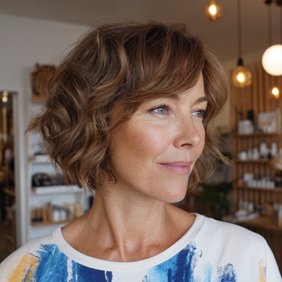 Chic Textured Bob with Soft Waves