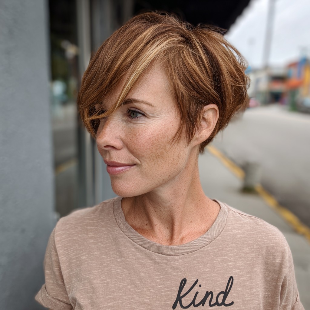Chic Textured Copper Pixie Cut