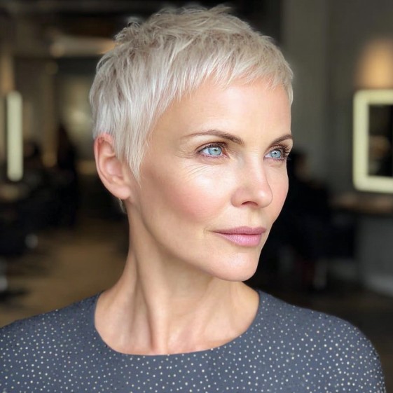Chic Textured Pixie Cut with Subtle Highlights