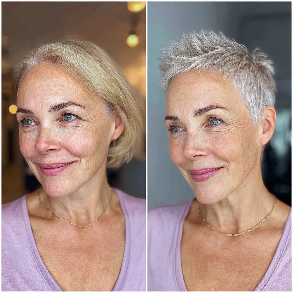 Chic Textured Short Spiky Cut with Subtle Highlights