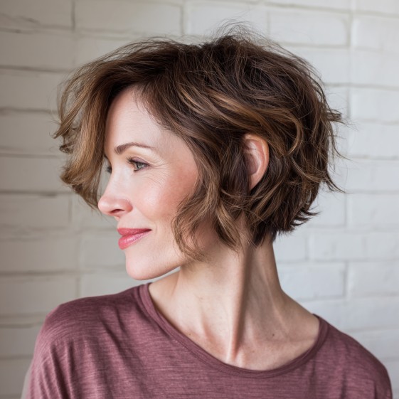 Chic Tousled Pixie Bob with Soft Volume