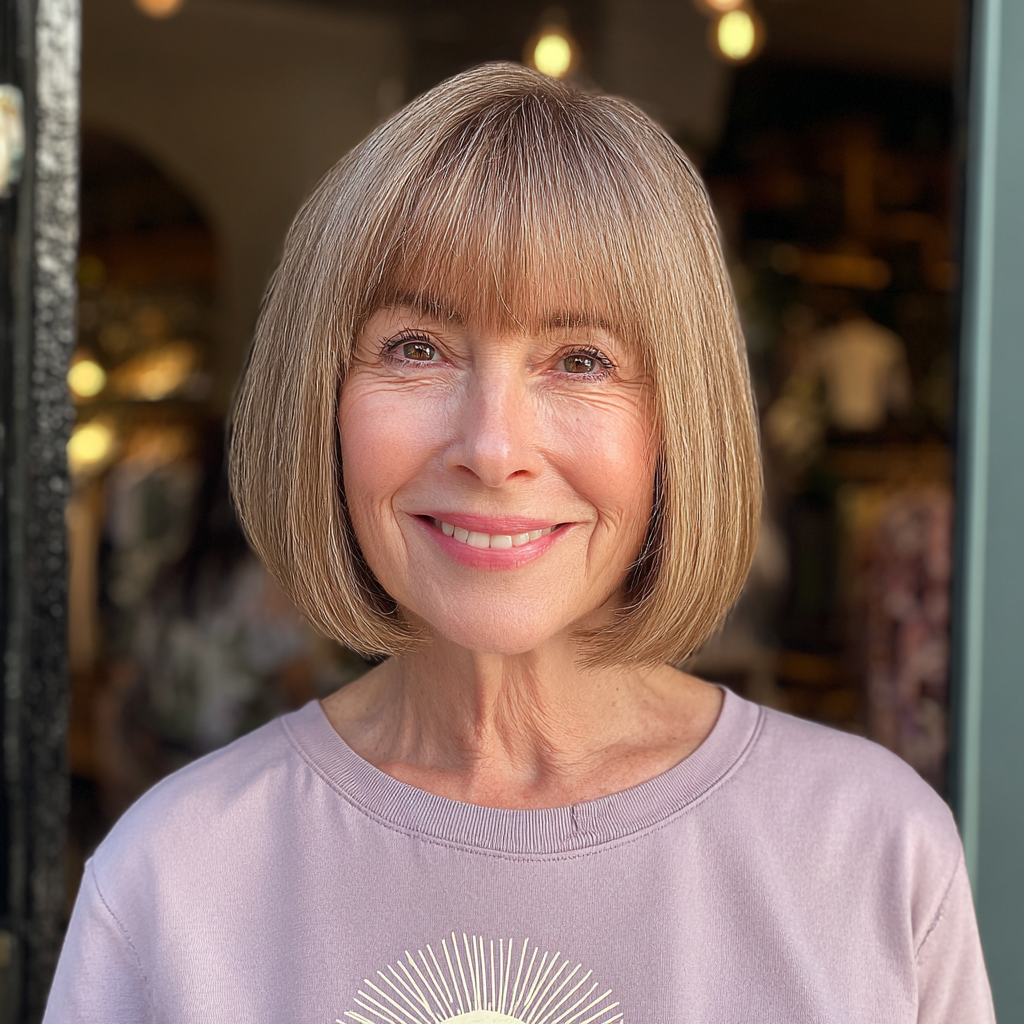 Classic Bronde Bob with Subtle Framing Layers