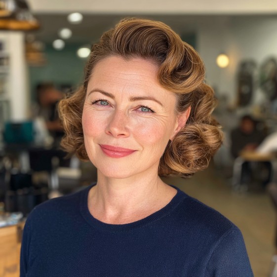 Classic Vintage Curly Short Cut with Soft Volume