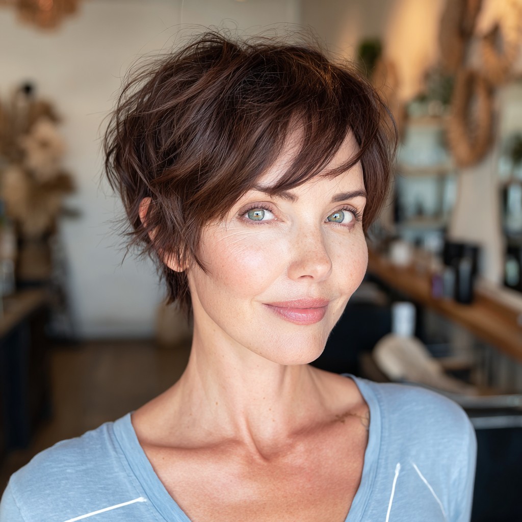 Dynamic Textured Pixie Cut with Soft Volume
