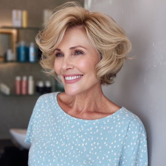 Effortlessly Chic Layered Short Cut with Soft Volume