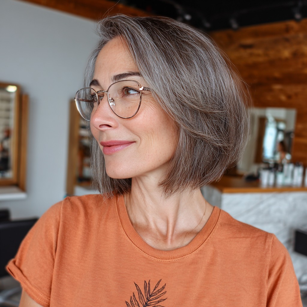 Elegant Ashy Bob with Soft Layers