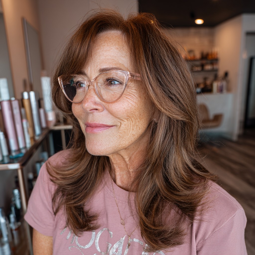 Elegant Long Layers with Soft Face-Framing Highlights