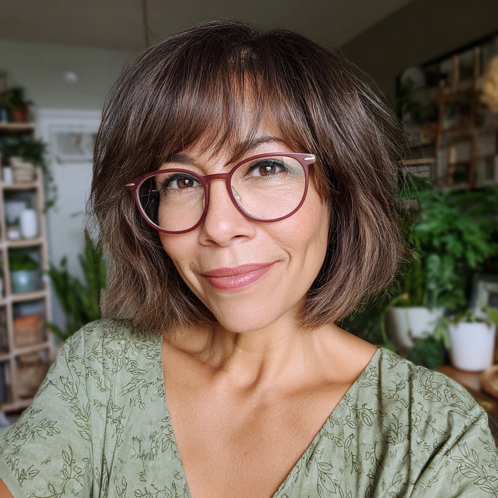 Modern Textured Bob with Face-Framing Bangs