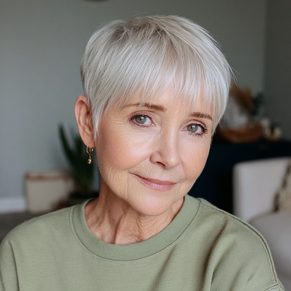 Modern Textured Pixie with Soft Bangs