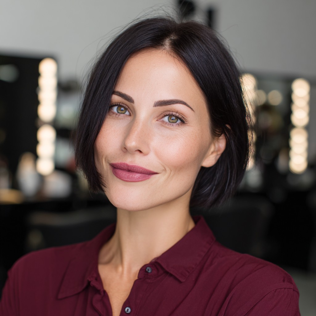Sleek Choppy Silhouette Bob with Soft Undercut