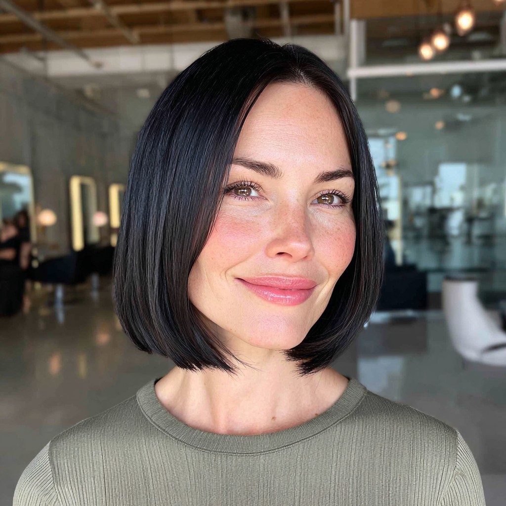 Sleek Classic Silhouette Bob with Subtle Shine