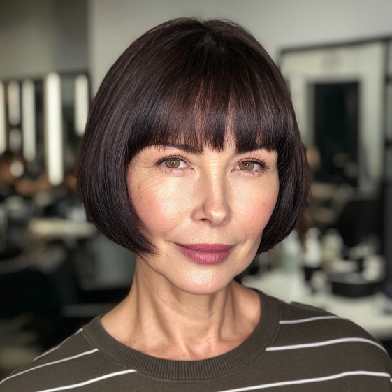Sleek Modern Bob with Soft Bangs