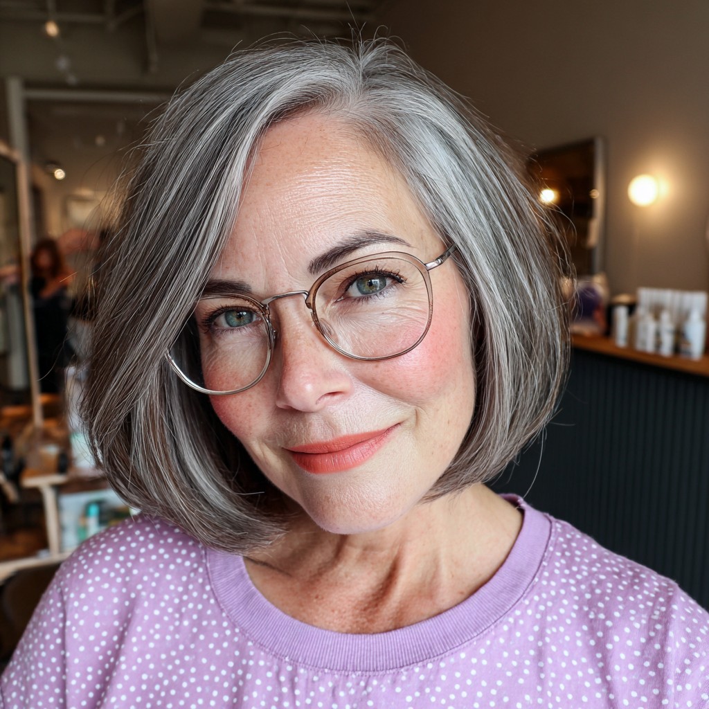Sleek Modern Neck-Length Bob with Subtle Layers
