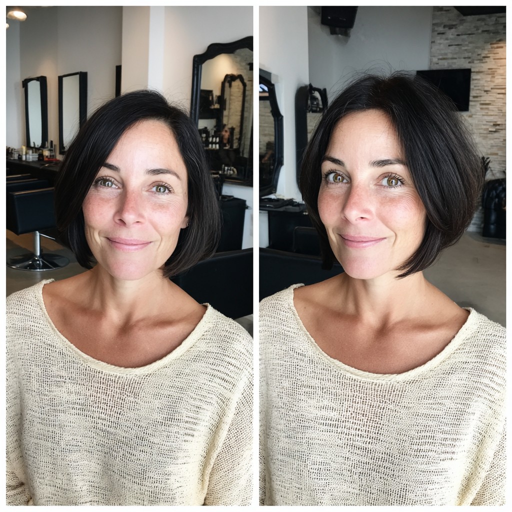 Sleek Textured Silhouette Bob with Soft Movement