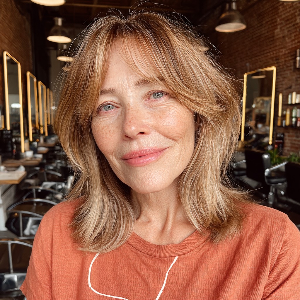 Soft Bronde Shag with Face-Framing Layers