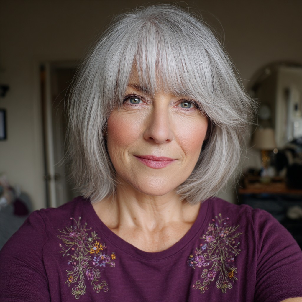 Soft Silver Bob with Playful Layers