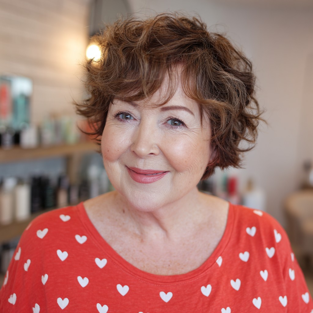 Soft, Textured Curly Cut for Mature Women