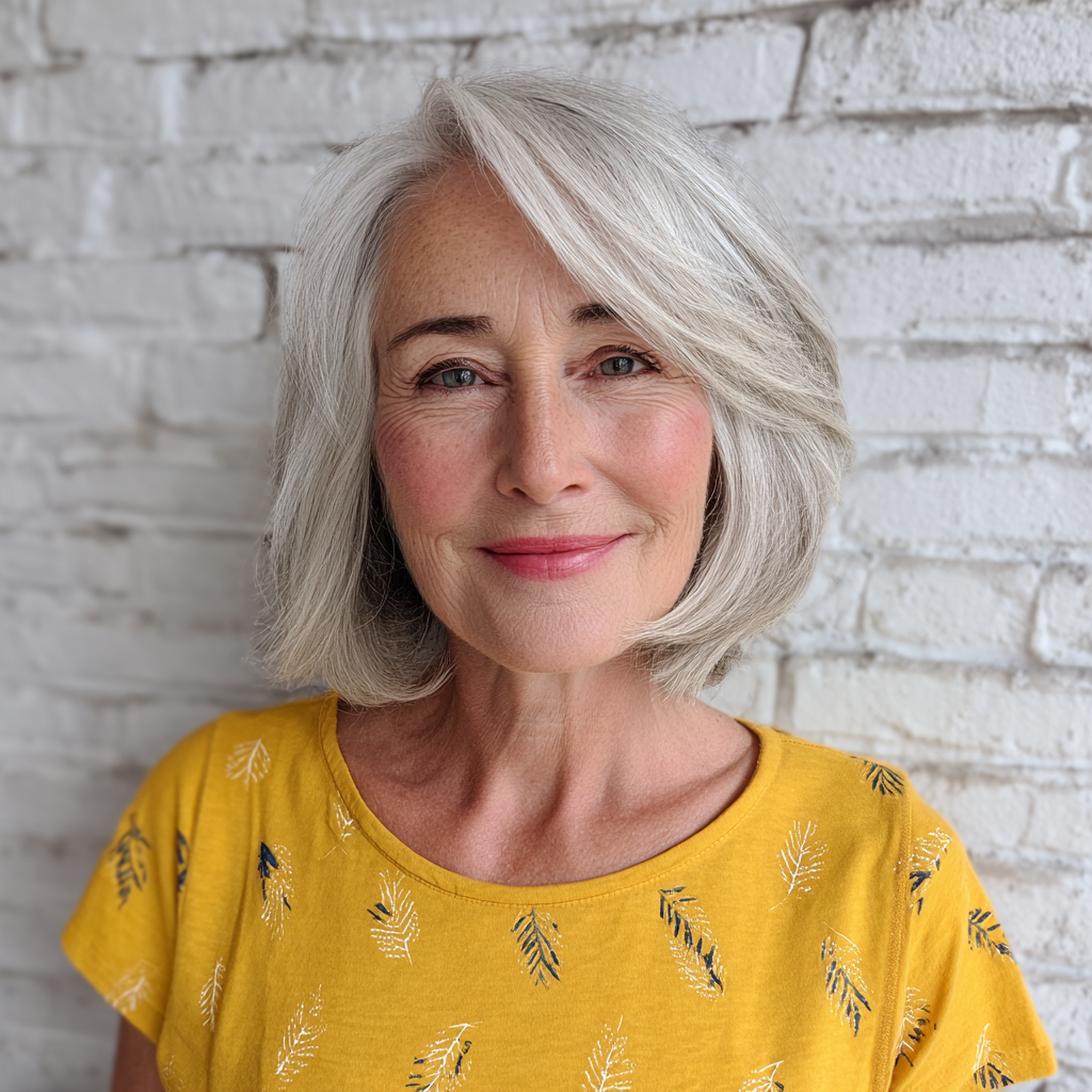 Softly Framed Gray Lob with Gentle Waves