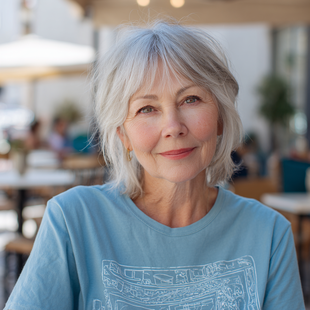 Softly Layered Silver Shag with Face-Framing Highlights