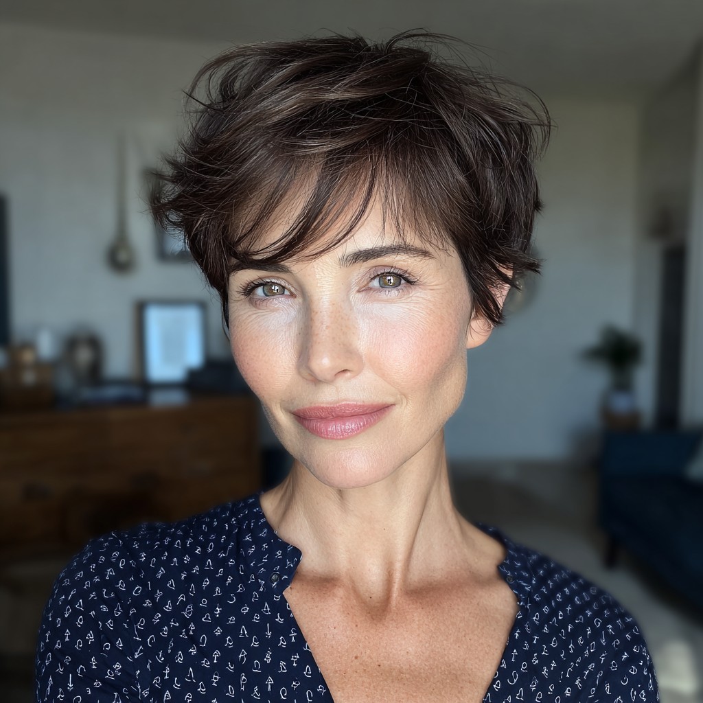 Softly Textured Short Pixie Cut with Playful Layers