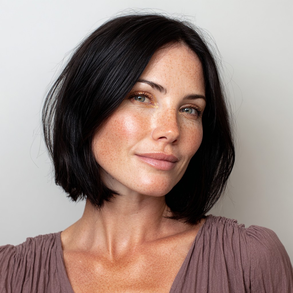 Softly Textured Silhouette Bob with Natural Movement