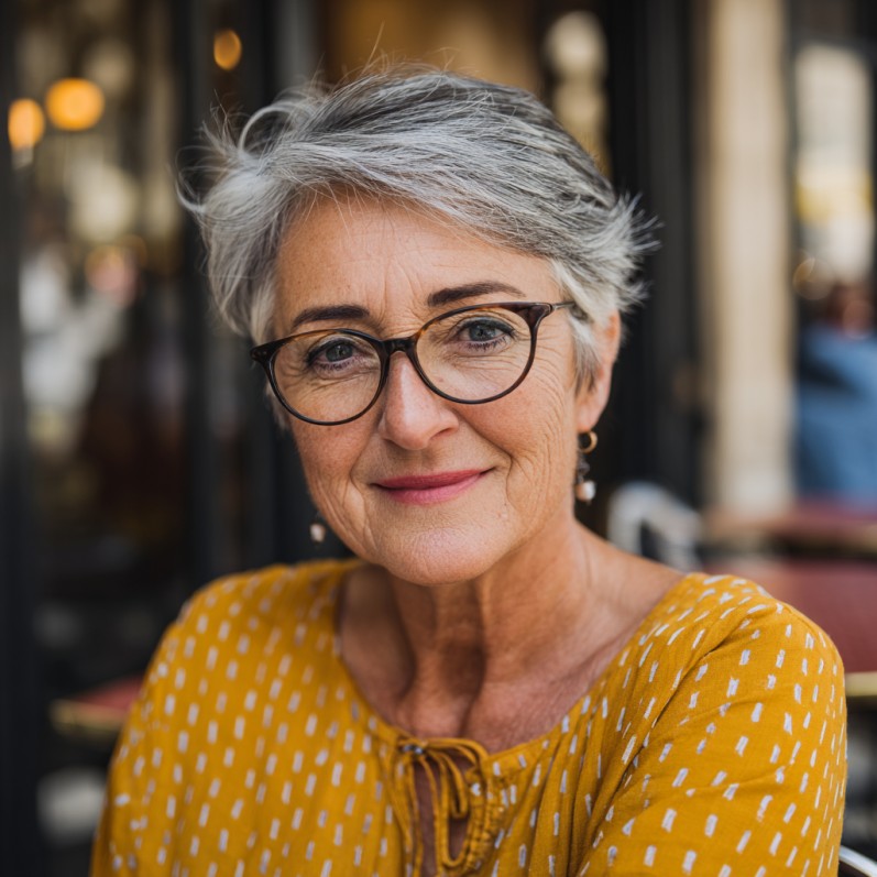 Stylish Silver Short Pixie with Soft Textured Layers