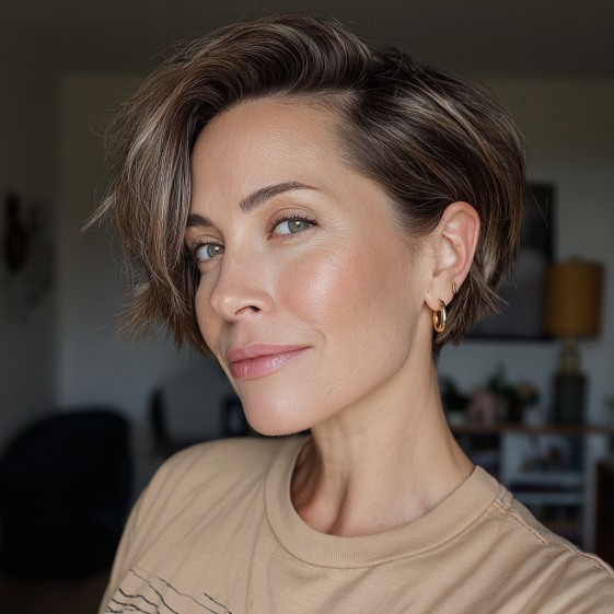 Stylish Tousled Pixie Bob with Textured Layers