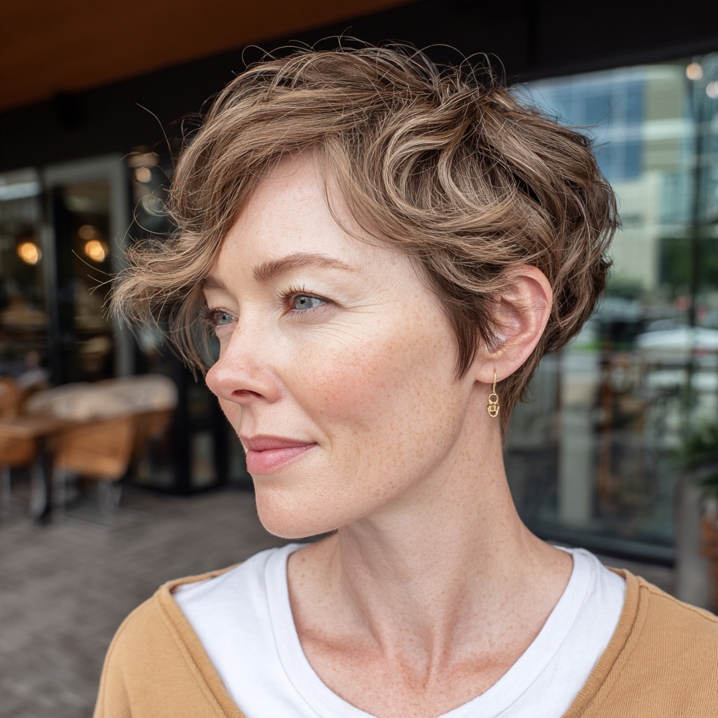 Textured Ash Blonde Pixie with Soft Waves
