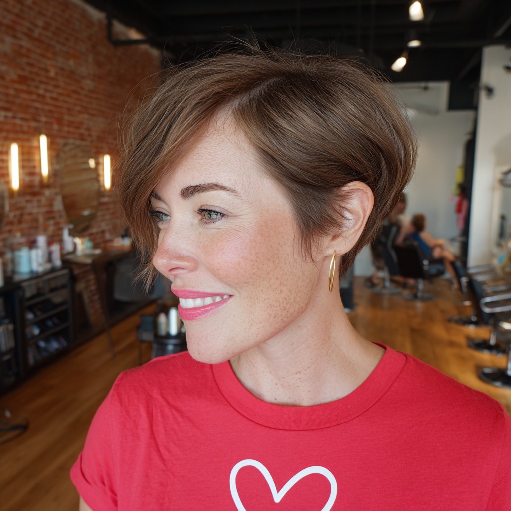 Textured Asymmetrical Pixie Cut with Soft Layers