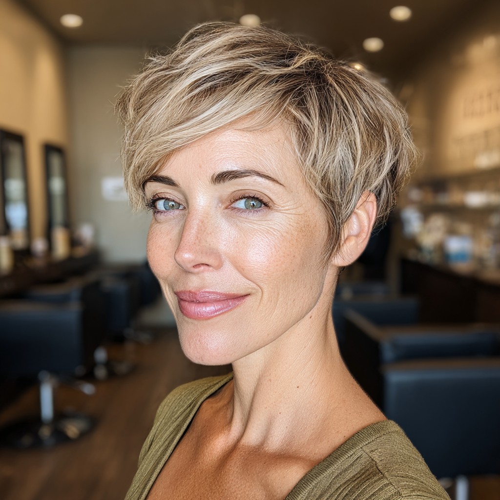 Textured Blonde Pixie with Soft Volume