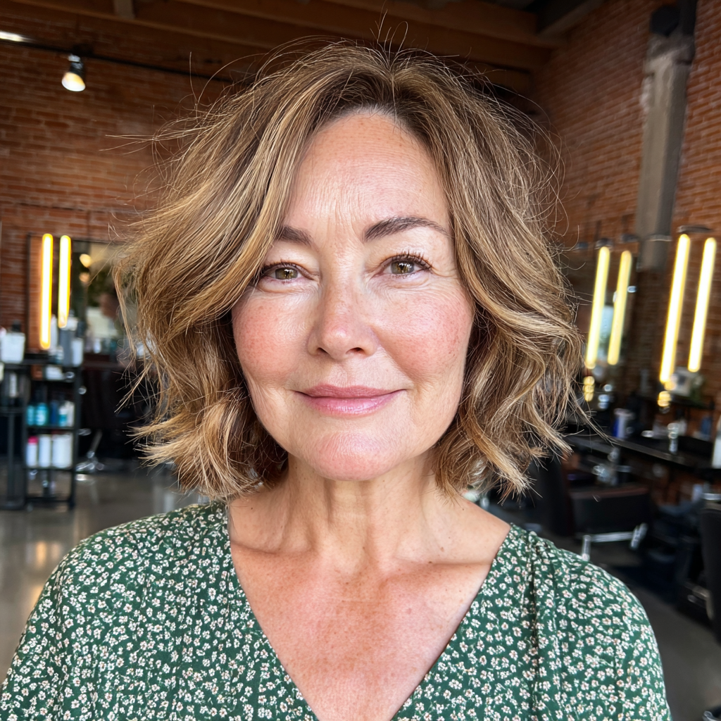 Textured Bronde Bob with Soft Volume