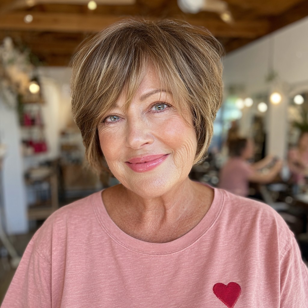 Textured Bronde Pixie with Soft Layers