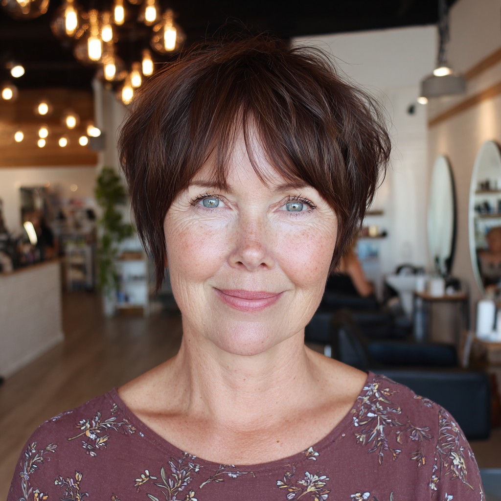 Textured Chocolate Pixie with Gentle Layers