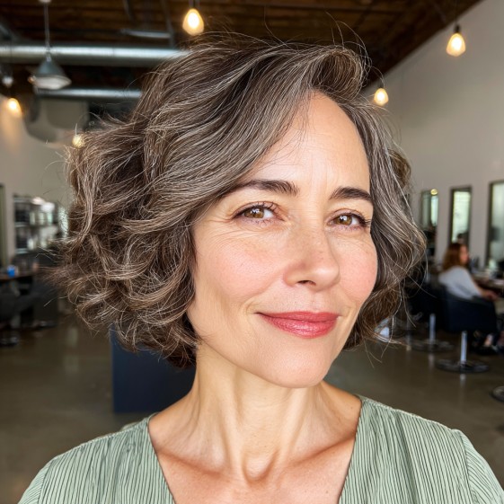Textured Curly Bob with Soft Definition