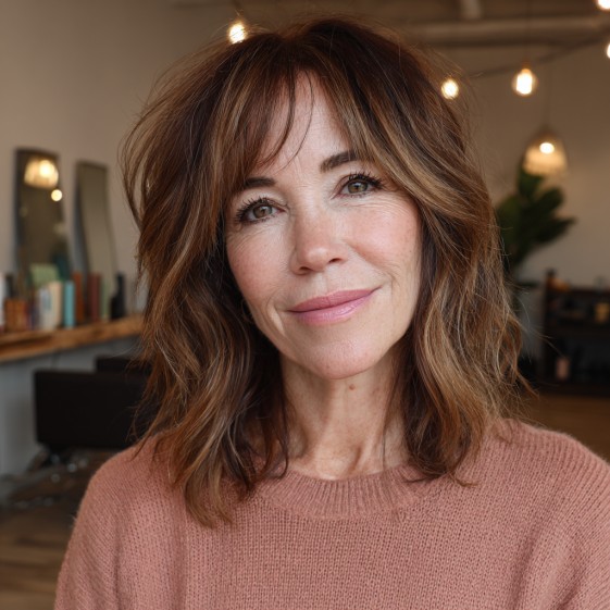 Textured Mid-Length Cut with Gentle Waves