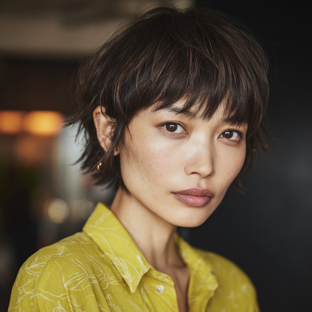 Textured Pixie Cut with Wispy Bangs