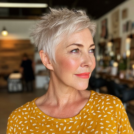 Textured Short Pixie Cut with Effortless Volume