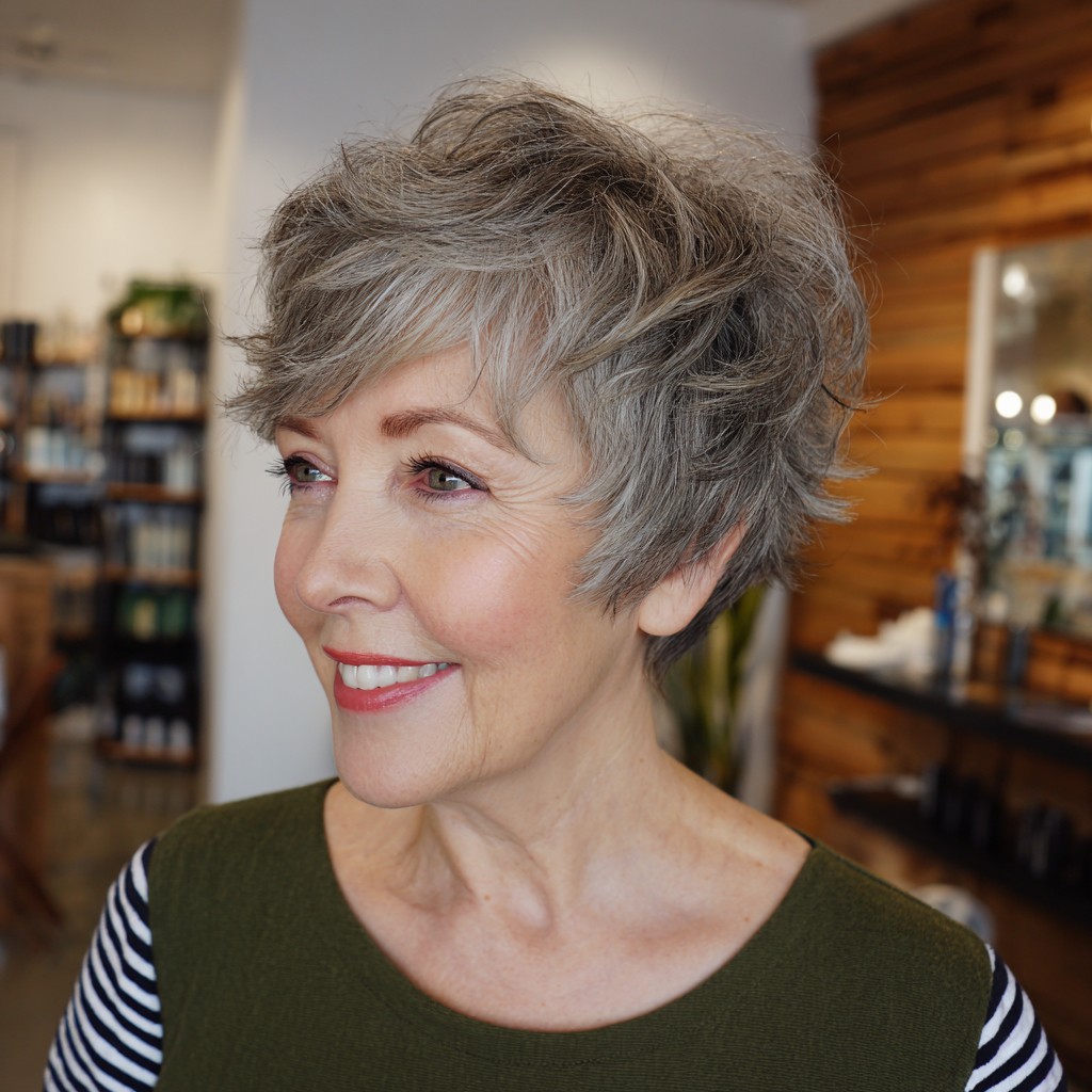 Textured Short Pixie Cut with Light Volume
