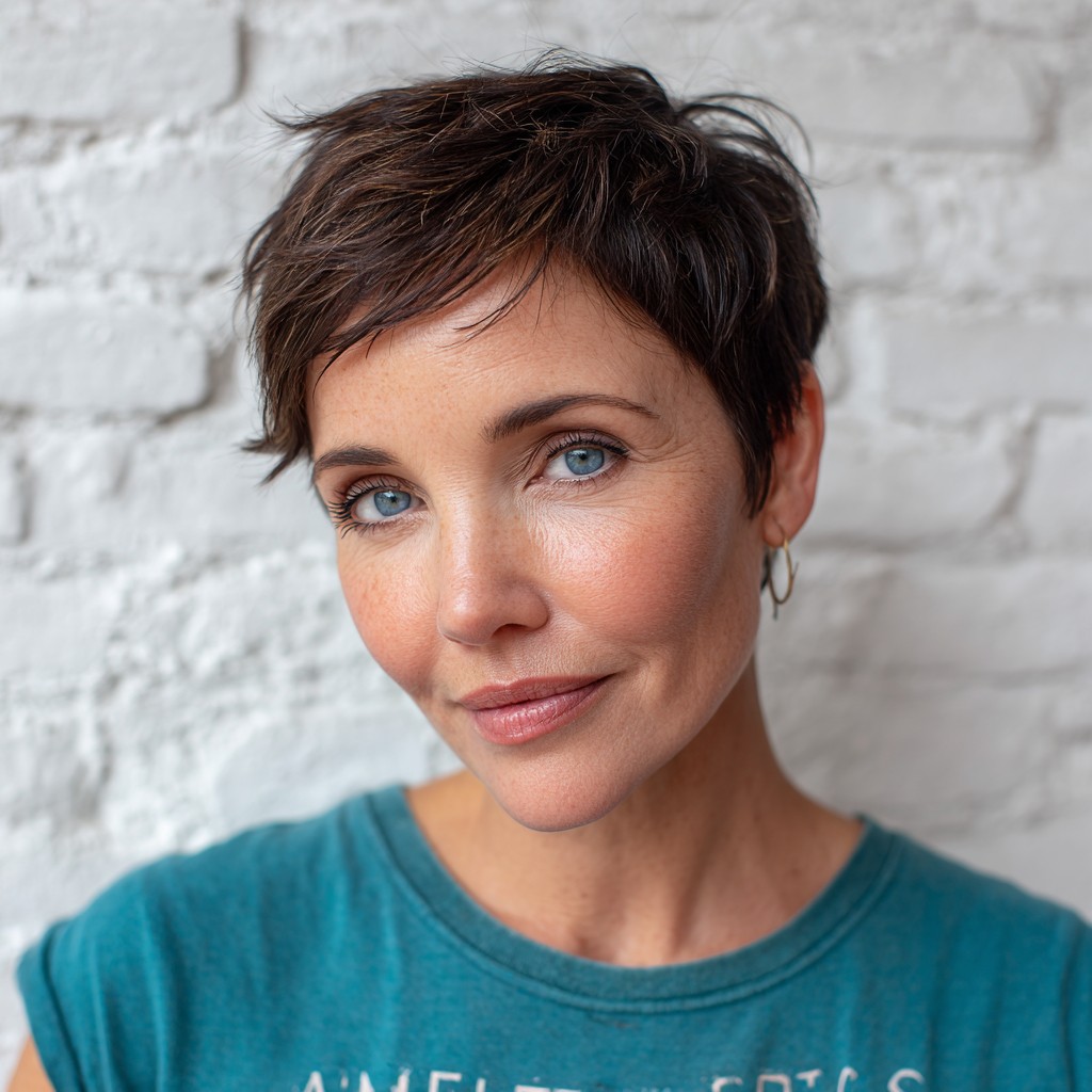 Textured Short Pixie Cut with Playful Layers