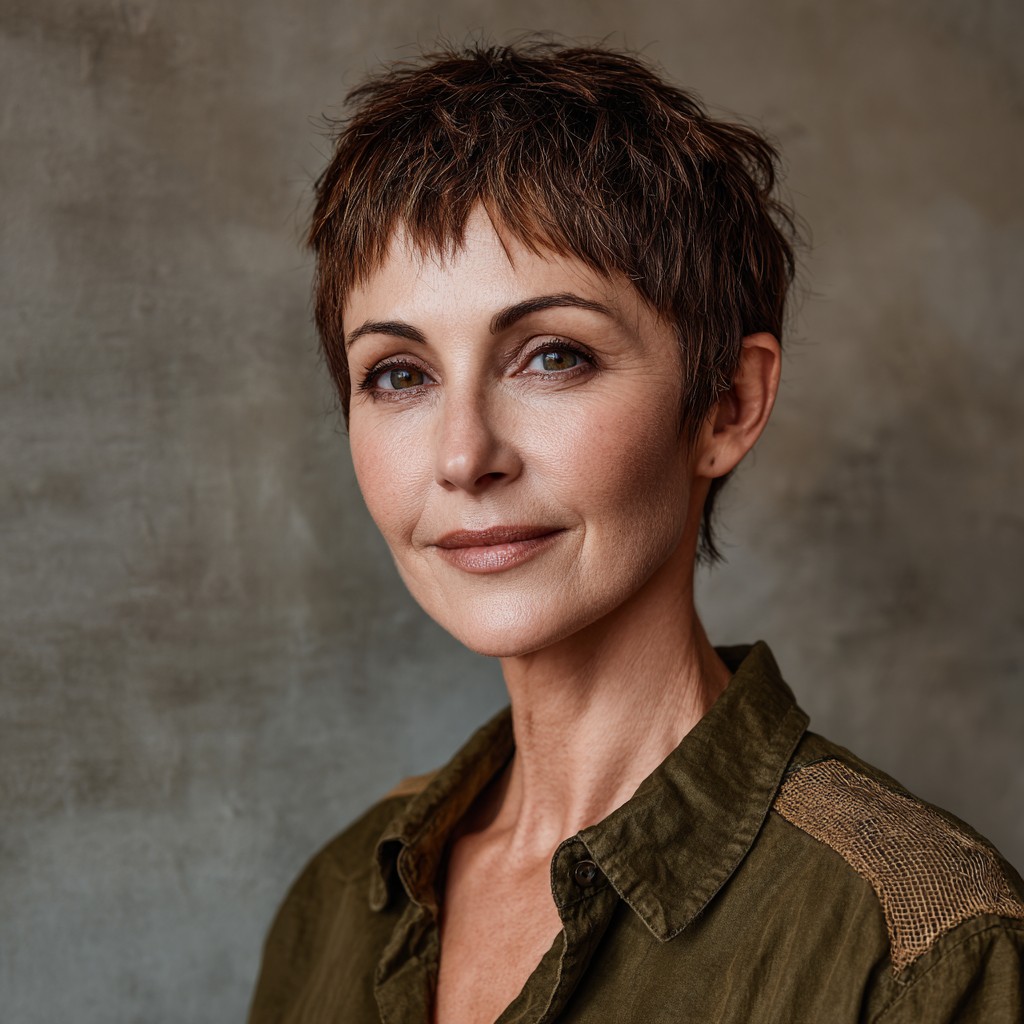 Textured Short Pixie Cut with Soft Edges