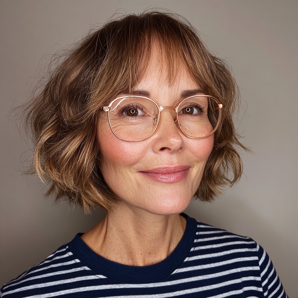 Textured Soft Bob with Flirty Bangs