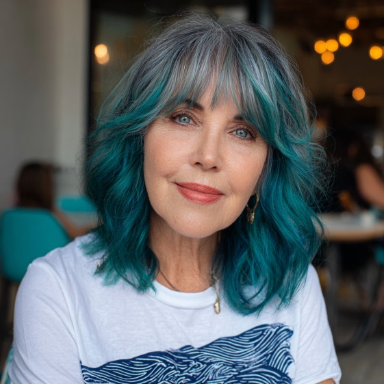 Trendy Teal Ombre with Soft Layers