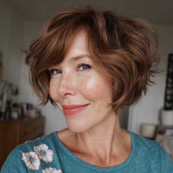 Whimsical Curly Pixie Bob with Soft Volume