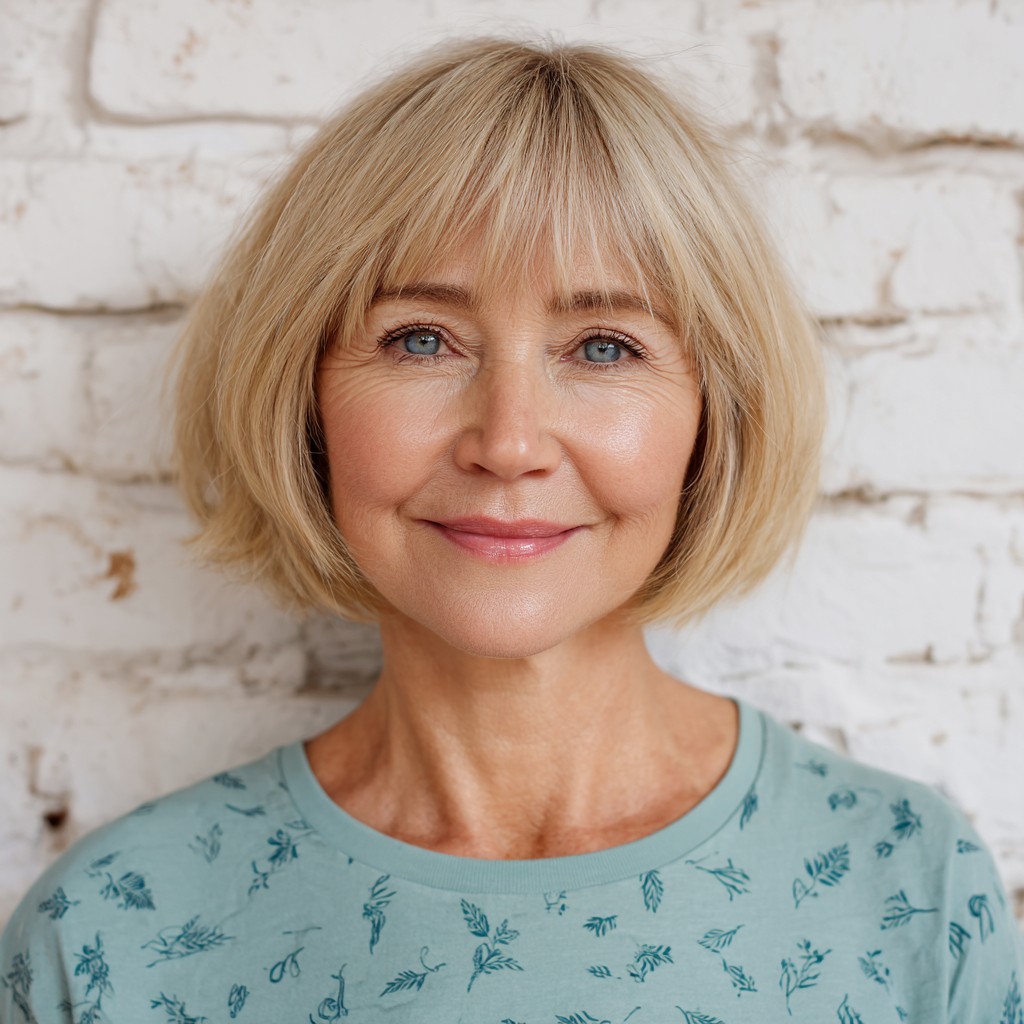 Chic Blunt Bob with Soft Face-Framing Layers