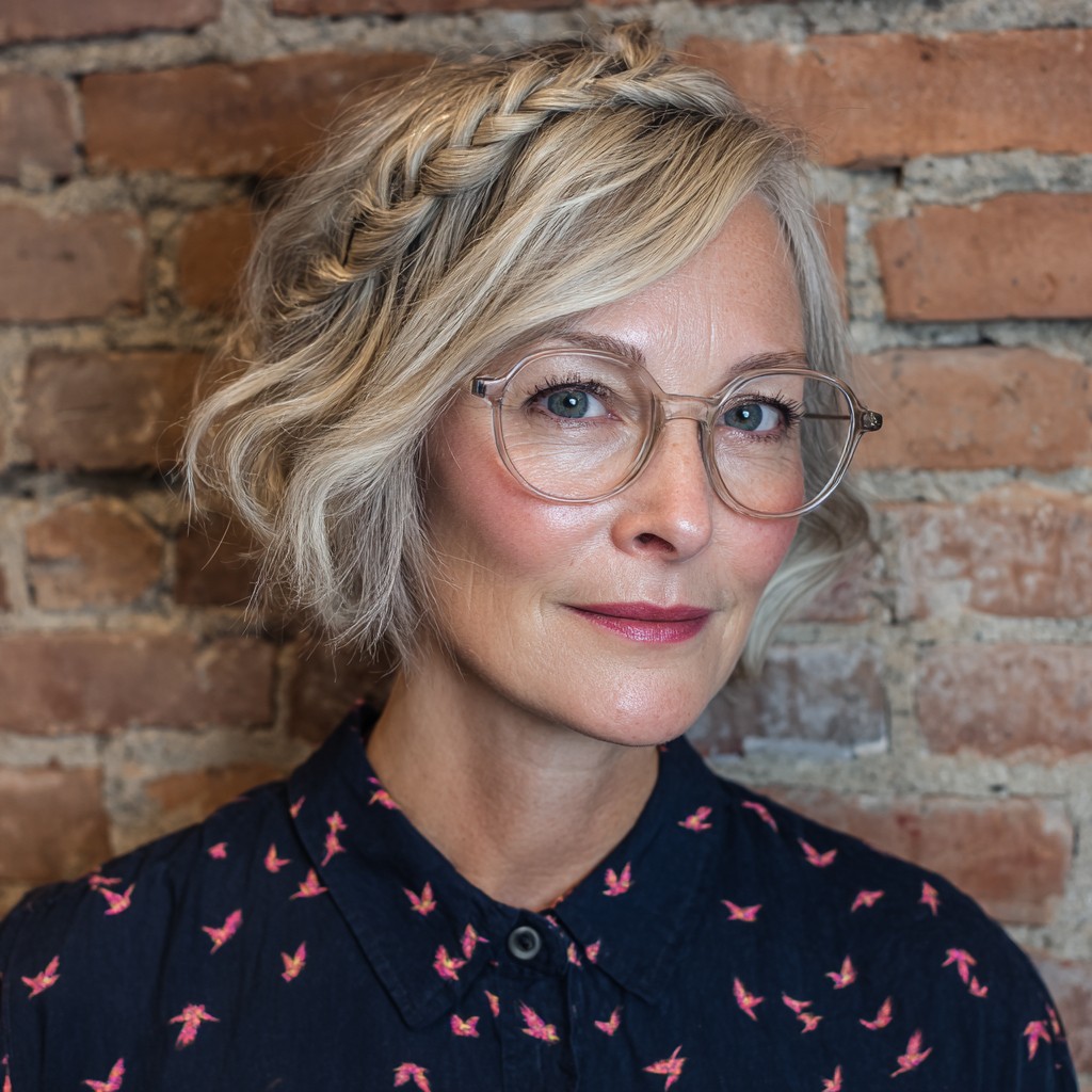 Chic Textured Bob with Soft Braid