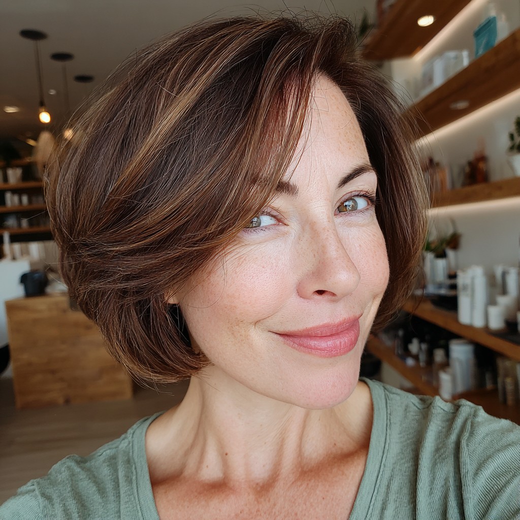 Chic Textured Bob with Subtle Face-Framing Layers