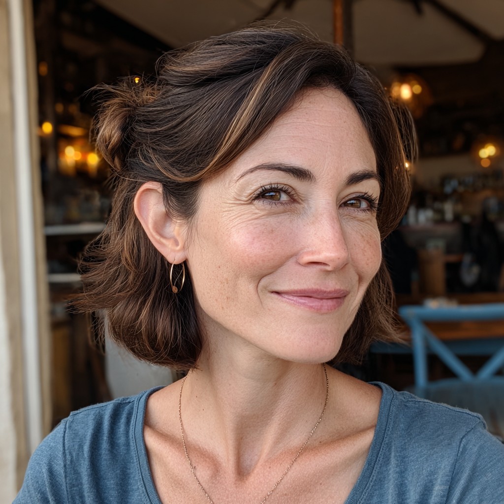 chic textured bob with subtle highlights